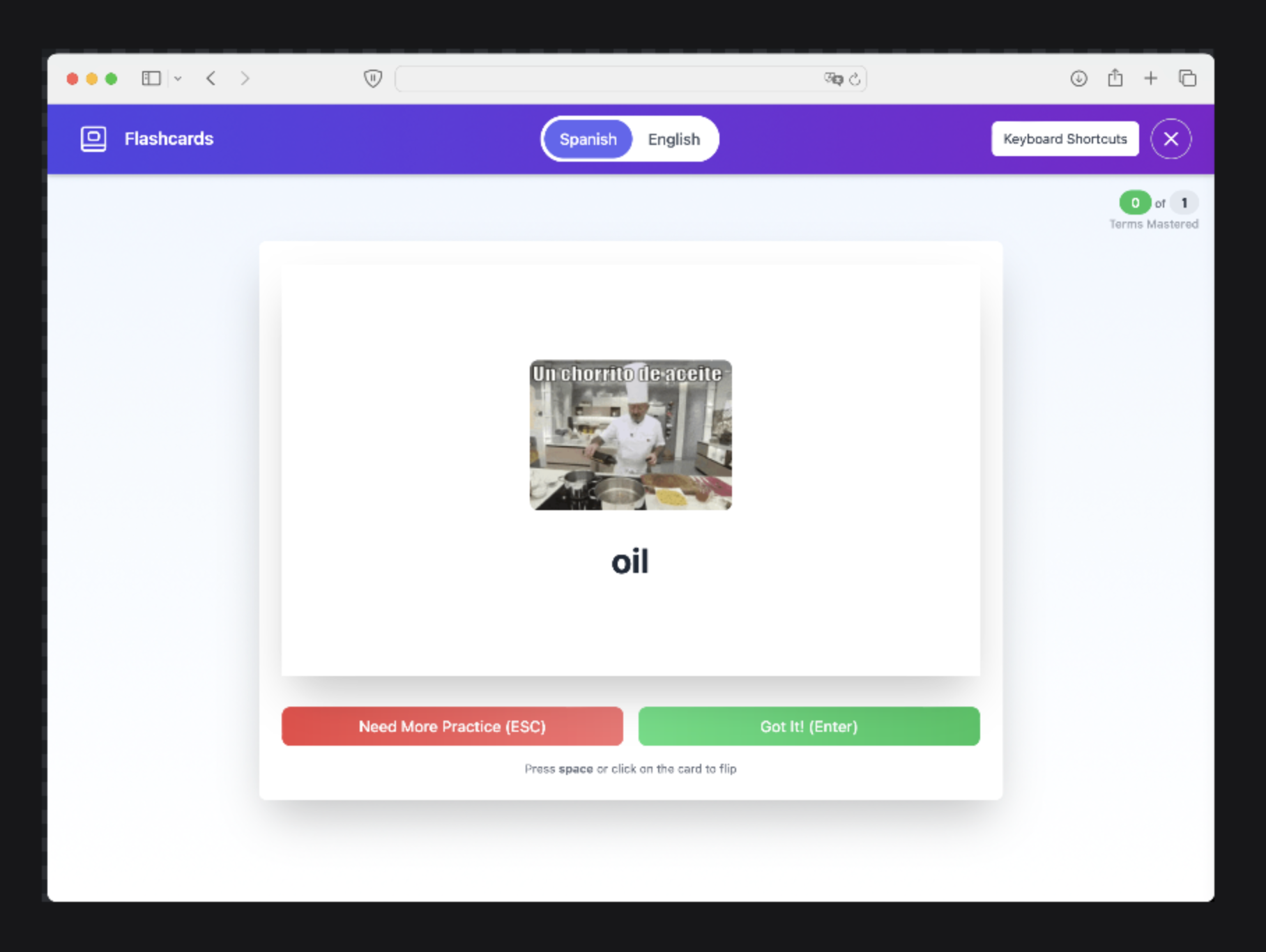 Flashcards Screenshot